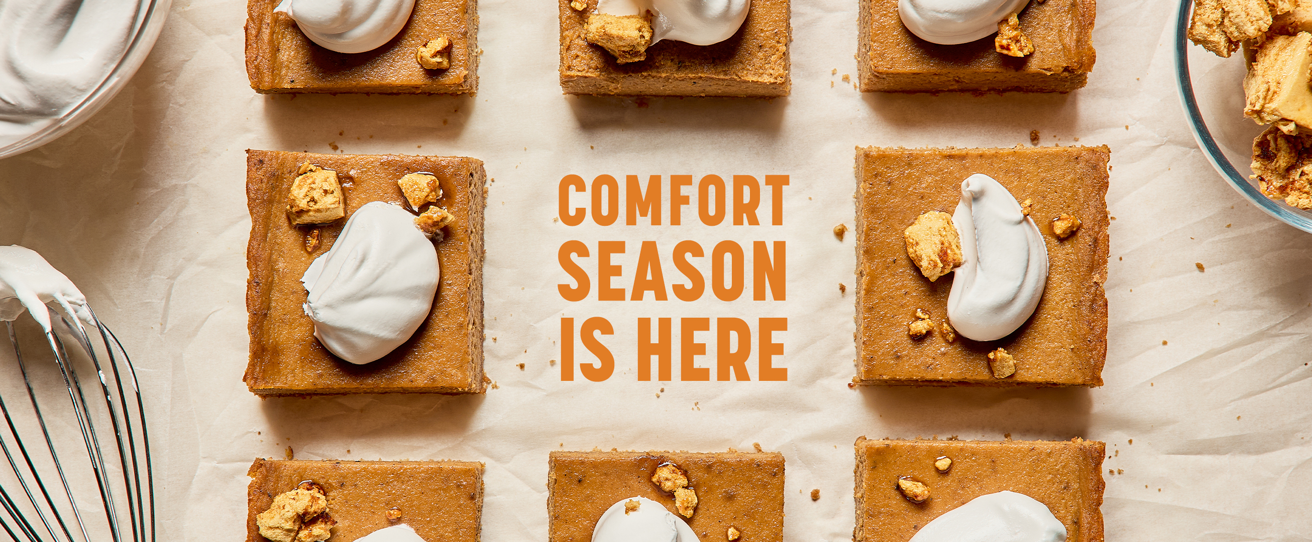 Pumpkin slices with text Comfort Season is Here