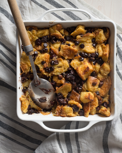 Challah bread pudding