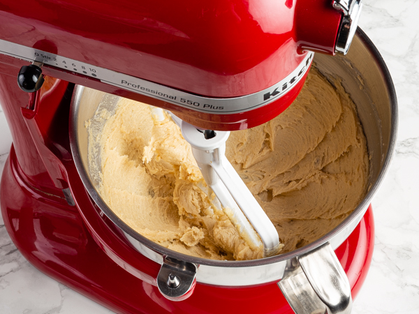 Creamed sugar and butter in a stand mixer
