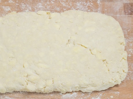 Rolled out quick puff pastry dough