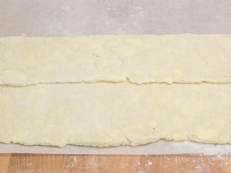 One fold of the quick puff pastry dough 