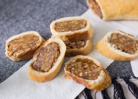 Six pieces of Sfratti (Nut filled cookies)