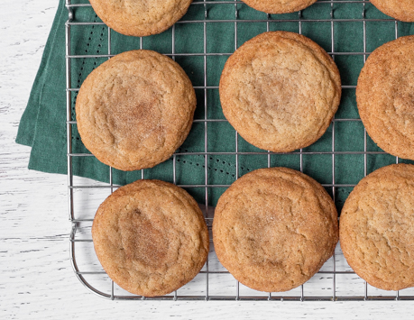 Snickerdoodles on a cooling rack