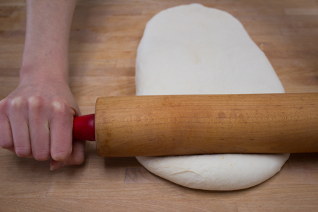 16. Roll dough out into rectangle