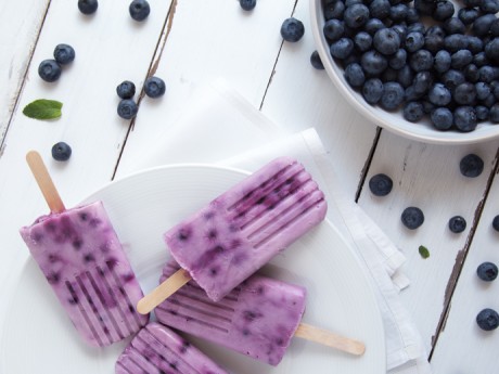 Easiest Blueberry Yogurt Freezer Pops