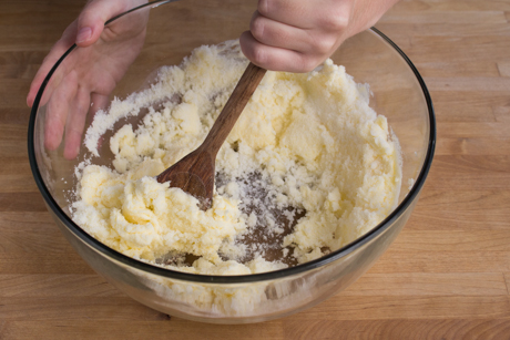 2. Beat butter and sugar together until light and fluffy. 