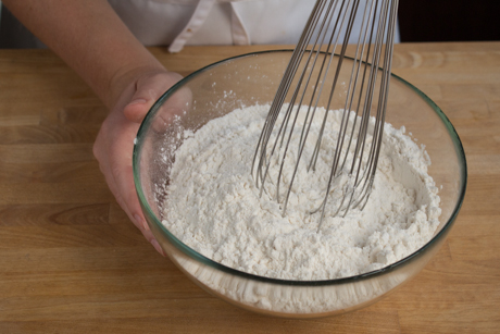 5. In a separate bowl whisk the flour, baking powder, baking soda and salt together.