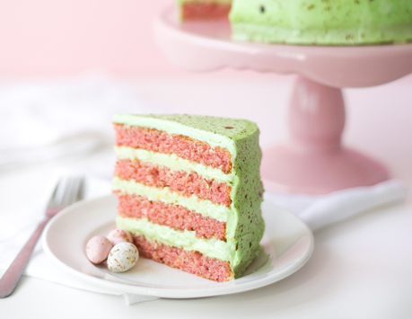 Strawberry Speckled Egg Cake