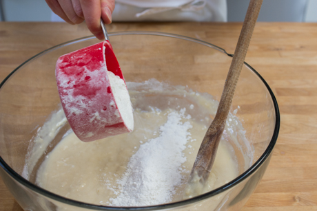 Keep adding flour until desired consistency is met