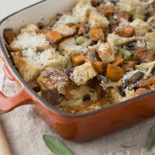 Savoury Pumpkin Bread Pudding