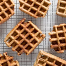 Carrot Cake Waffles on a wire cooling rack