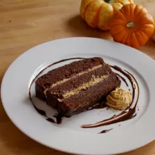 Chocolate Pumpkin Cake with Pumpkin Whipped Cream & Chocolate Ganache