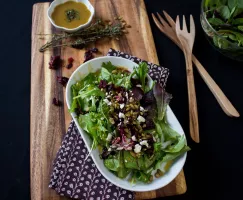 Cranberry & Mixed Green Salad with Caramelized Apple Vinaigrette
