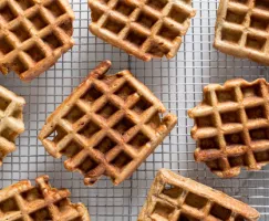 Carrot Cake Waffles on a wire cooling rack