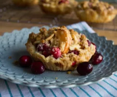 Mini nectarine and cranberry pies