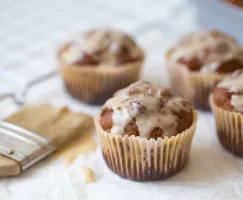 Sweet Potato and Carrot Muffins with Maple Glaze