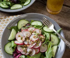 Fresh Greens with Sweet Dijon Vinaigrette