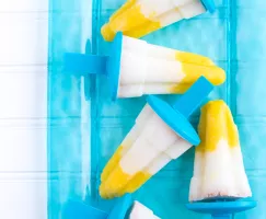 Frozen Toasted Coconut Mango Treats on a Stick