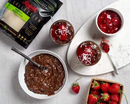 Strawberry Compote & Chocolate-Avocado Overnight Oats