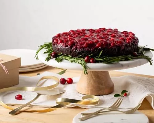 Cranberry Chocolate Upside-Down Cake