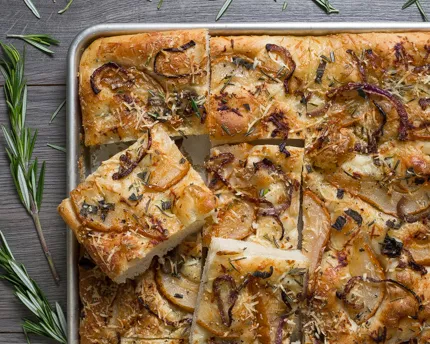 Caramelized Pear and Parmesan Focaccia