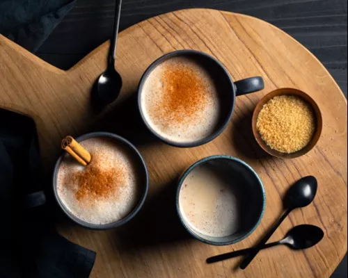 Hot Horchata with Amaretto Liqueur