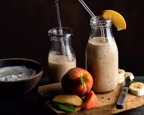 Banana-Peach Earl Grey Smoothie