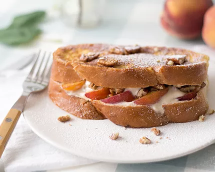 Peach and Pecan Stuffed French Toast