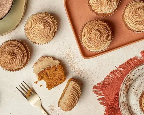 Pumpkin Spice Cupcakes with Coffee Cream Cheese Frosting