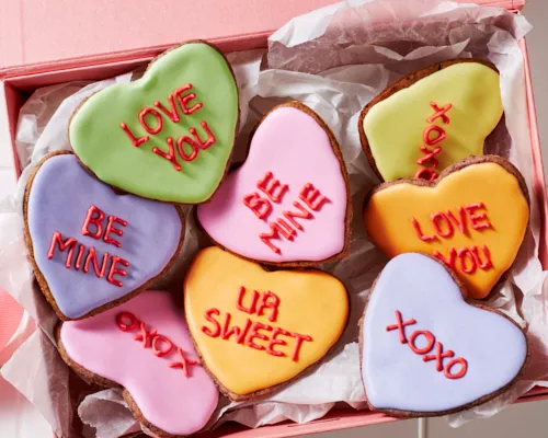 Floral Sugar Cookie Conversation Hearts