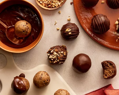 Chocolate-Dipped Cookie Dough Bites