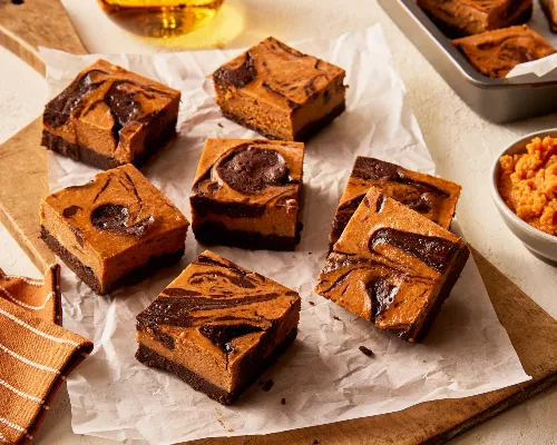 Pumpkin Cheesecake Swirl Brownies