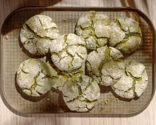Matcha Crinkle Cookies